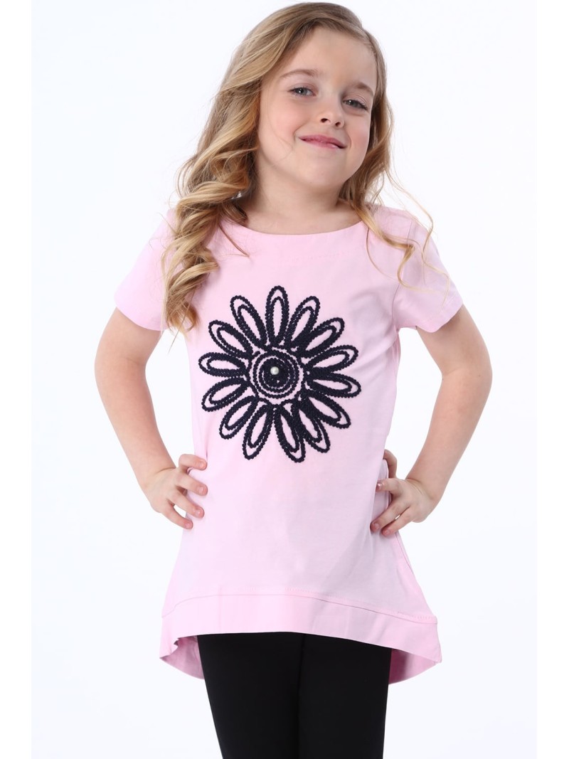 Tunika mit Blume, hellrosa NDZ8210 – Online-Shop – Boutique